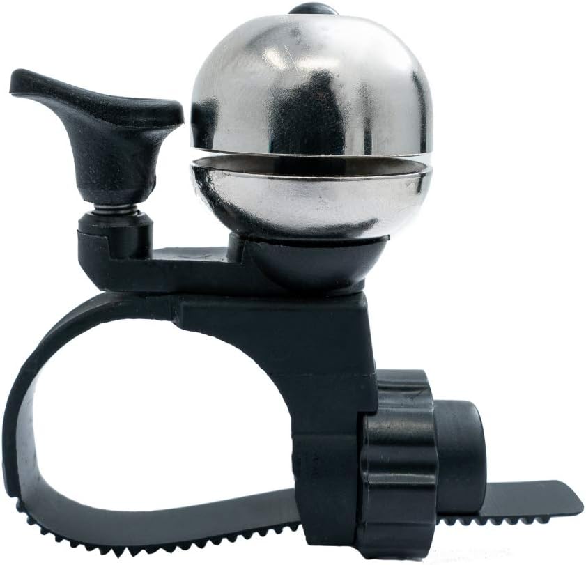 SYSTEM-S bicycle bell shiny in vintage look made of metal in grey