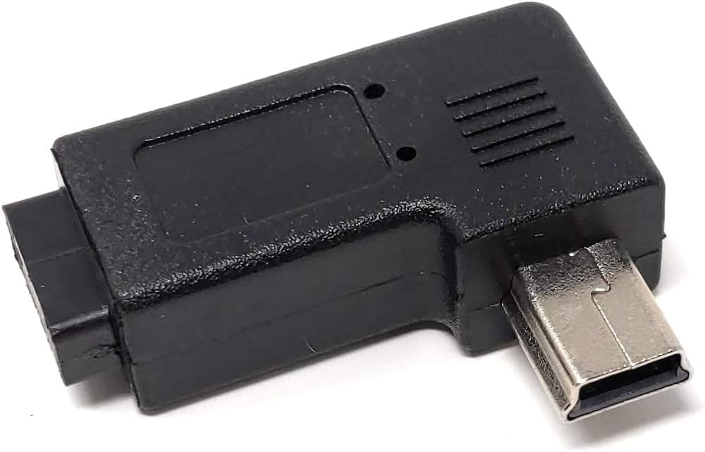 SYSTEM-S Micro USB Buchse zu Mini USB Stecker 90° Grad Winkel Rechts Gewinkelt Winkelstecker Adapter Stecker