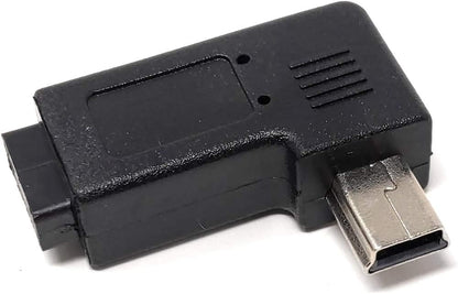SYSTEM-S Micro USB Buchse zu Mini USB Stecker 90° Grad Winkel Rechts Gewinkelt Winkelstecker Adapter Stecker