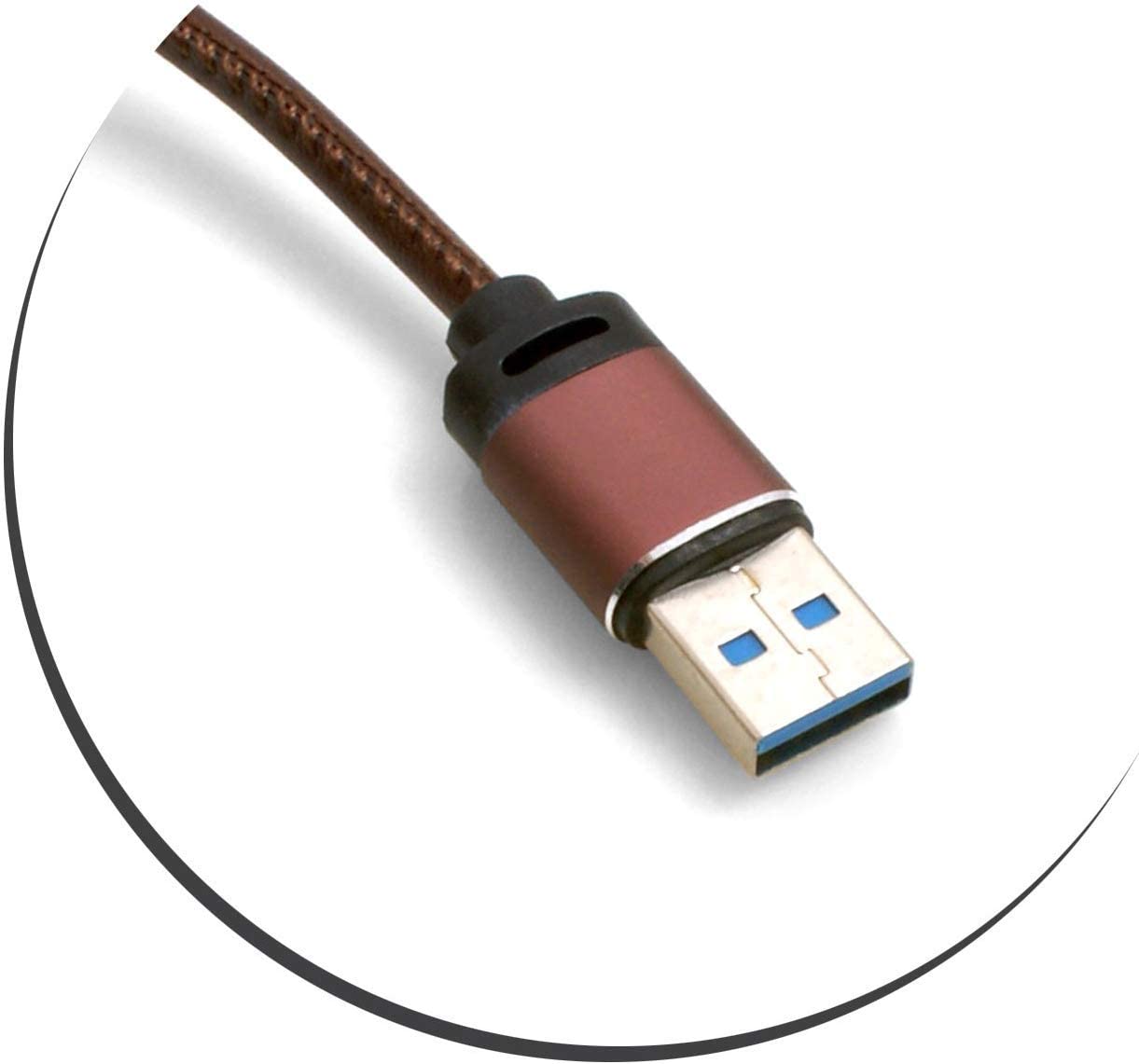 System-S Micro USB zu USB A 3.0 Kabel 100 cm Lederoptik in Braun