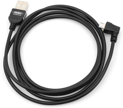 SYSTEM-S 2m meter Micro USB 2.0 Kabel gewinkelt 90 grad Winkelstecker (rechts/male) Datenkabel und Ladekabel