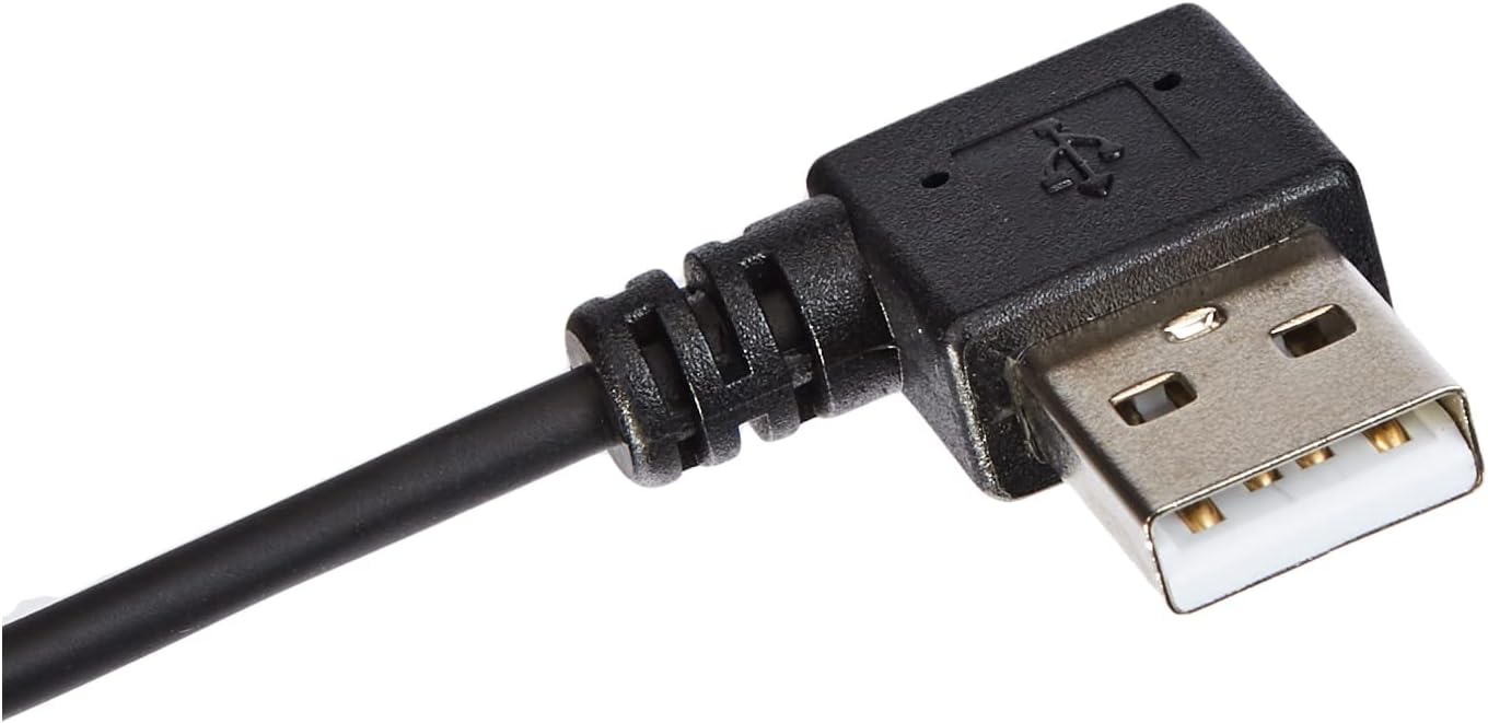 SYSTEM-S USB A Stecker 90° Grad Links Gewinkelt zu USB Typ B Stecker 90° Rechts Gewinkelt Spiralkabel Kabel 35-80 cm