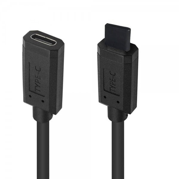 SYSTEM-S USB 3.1 Gen 2 Typ C Kabel 30 cm Stecker zu Buchse 10 Gbit/s 100W Kratz Schutz Winkel