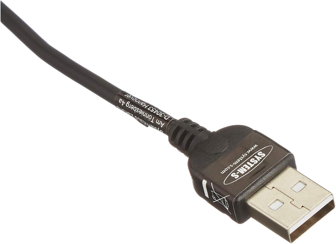 SYSTEM-S Dehnbares Mini USB Kabel Datenkabel Ladekabel Spiralkabel Winkelstecker 50 - 135 cm