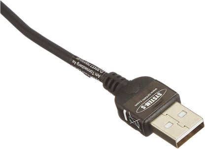 SYSTEM-S Dehnbares Mini USB Kabel Datenkabel Ladekabel Spiralkabel Winkelstecker 50 - 135 cm