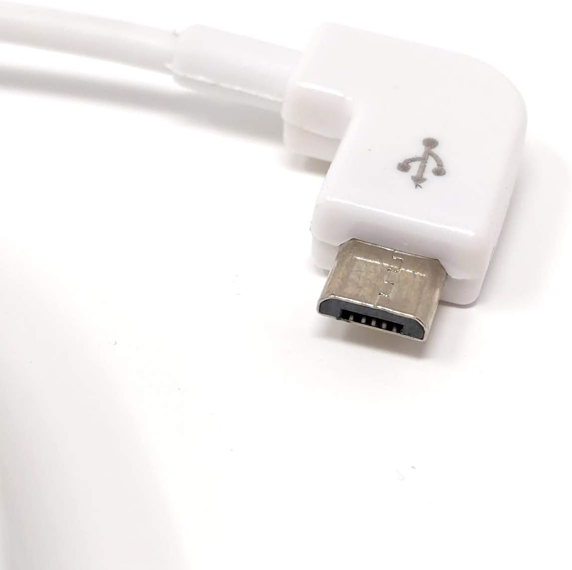 SYSTEM-S Micro USB Kabel rechts gewinkelt Stecker zu USB 2.0 Typ A (male) ca. 5m in weiß
