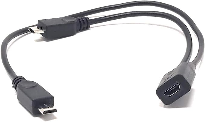 System-S Micro USB input to 2x Micro USB output cable splitter 