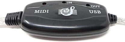 SYSTEM-S MIDI Interface SMA In und Out zu USB 2.0 Audio Kabel in Grau