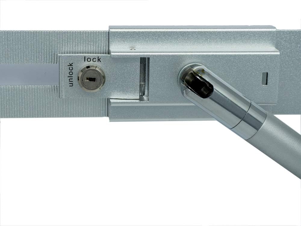 SYSTEM-S Tisch Halterung mit Schloss Befestigung Metall Grau für Tablet von 7" bis 10,5"