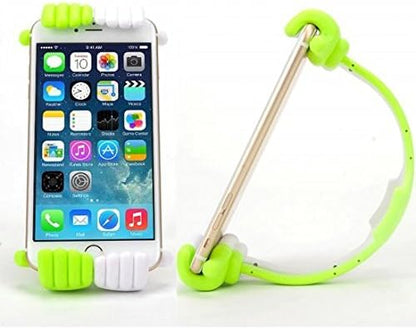 System-S Universal Table Stand Silicone Smartphone Holder Mobile Phone Stand Holder Flexible Thumbs Up for Smartphone and Tablet PC Green