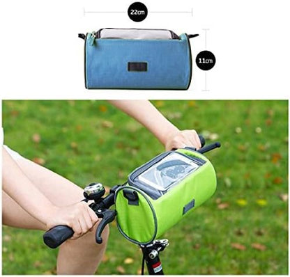 SYSTEM-S 2-in-1 handlebar bag bicycle mount bicycle bag shoulder bag protective cover for 4.8 inch devices smartphones in blue
