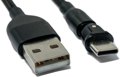 SYSTEM-S USB 3.1 cable 1 m Type C male to 2.0 A female 180° angle in black 