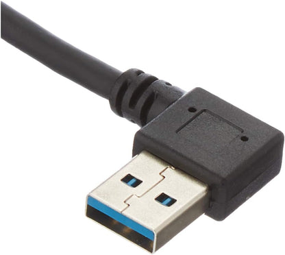 SYSTEM-S Micro USB 3.0 Datenkabel Ladekabel Kurzes Kabel gewinkelt Winkelstecker 90 Grad 26 cm für Samsung Galaxy S5