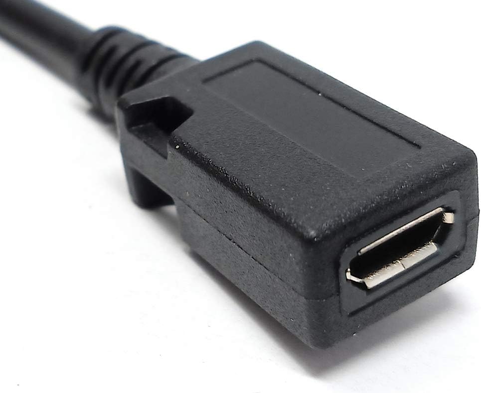 SYSTEM-S USB 3.1 Kabel 20 cm Typ C Stecker zu 2.0 Micro B Buchse in Schwarz