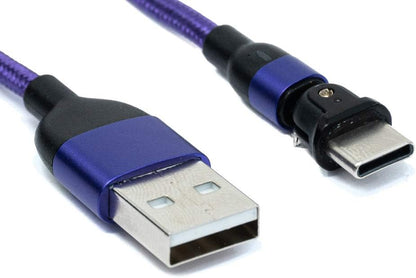 SYSTEM-S USB 3.1 Kabel 1 m Typ C Stecker zu 2.0 A Buchse 180° Winkel in Lila
