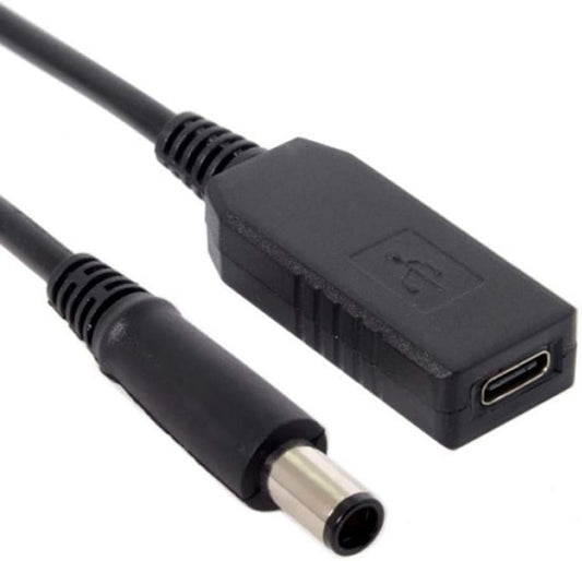 SYSTEM-S USB 3.1 cable 23cm Type C female to DC 20V 7.4 x 5.0 mm male charging cable