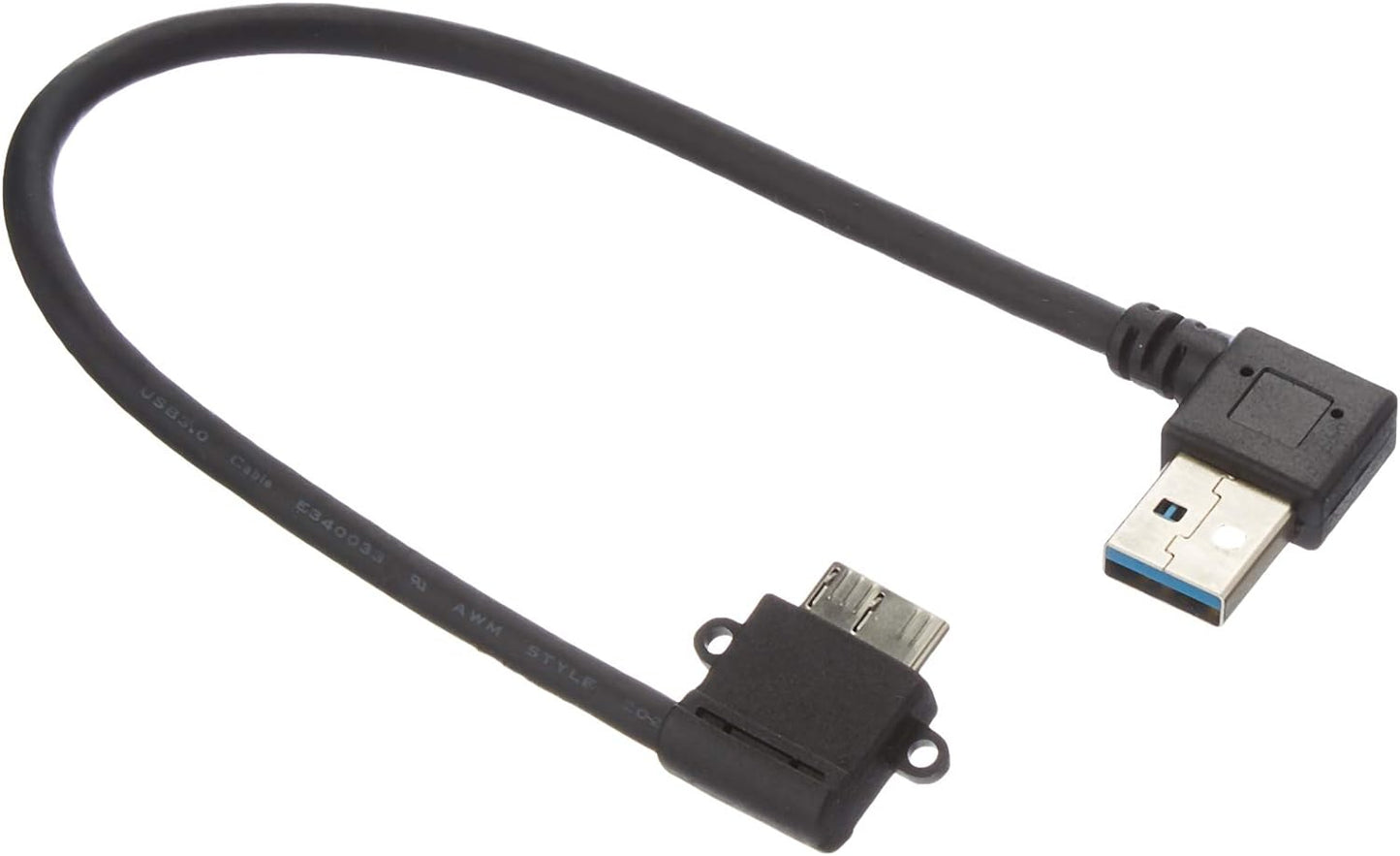 SYSTEM-S Micro USB 3.0 Datenkabel Ladekabel Kurzes Kabel gewinkelt Winkelstecker 90 Grad 26 cm für Samsung Galaxy S5