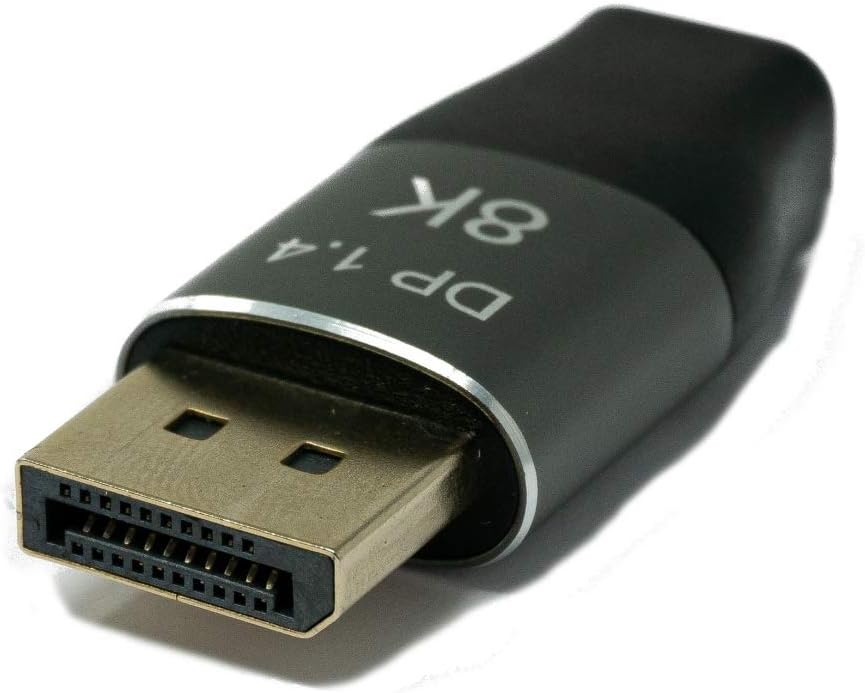 SYSTEM-S Mini Display Port Adapter 1.4 male to Display Port male in black