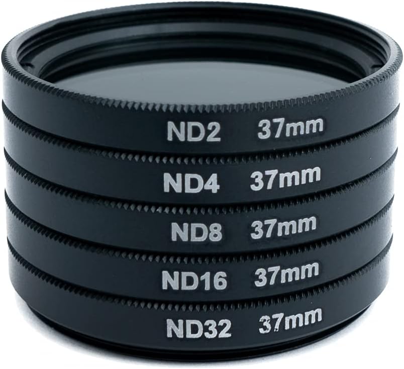 System-S ND Filter Set 37 mm Neutral Density Filter Gray Filter with Case for iPhone 12 Pro Black