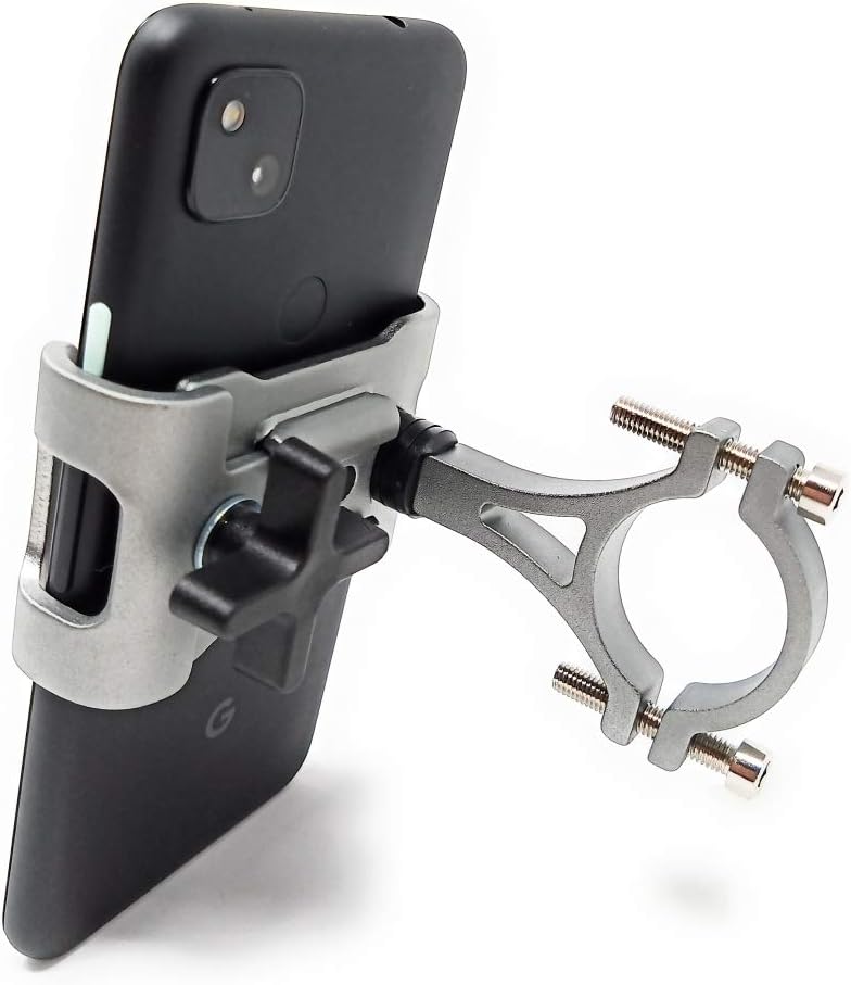 SYSTEM-S Fahrrad Halterung Befestigung aus Metall in Grau für Smartphone