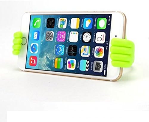 System-S Universal Table Stand Silicone Smartphone Holder Mobile Phone Stand Holder Flexible Thumbs Up for Smartphone and Tablet PC Green