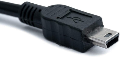 SYSTEM-S USB 2.0 Kabel 30 cm Typ B Buchse zu Mini Stecker mit Schraube in Schwarz