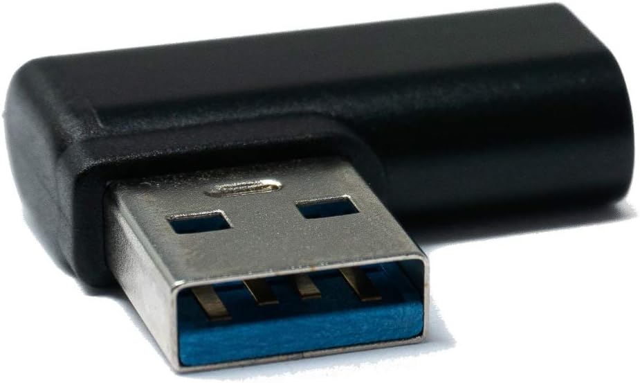 SYSTEM-S USB 3.1 Adapter Typ C Buchse zu 3.0 Typ A Stecker Winkel Kabel in Schwarz
