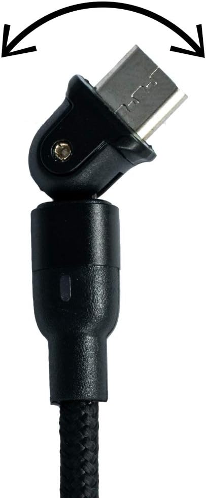 SYSTEM-S USB 2.0 Kabel 1 m Micro Stecker zu 2.0 A Buchse 180° Winkel in Schwarz