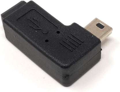 SYSTEM-S Mini USB (Female) to Mini USB (Male) 90° Right Angled USB Adapter