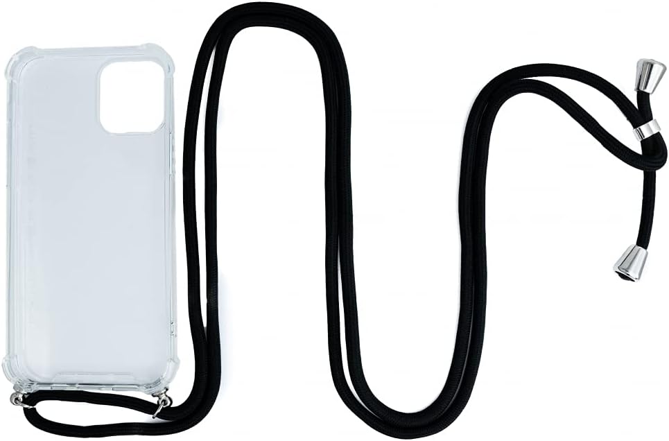 SYSTEM-S case with silicone strap in transparent protective case compatible with iPhone 12 Pro 