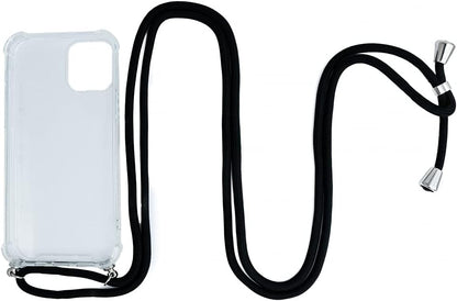 SYSTEM-S case with silicone strap in transparent protective case compatible with iPhone 12 Pro 