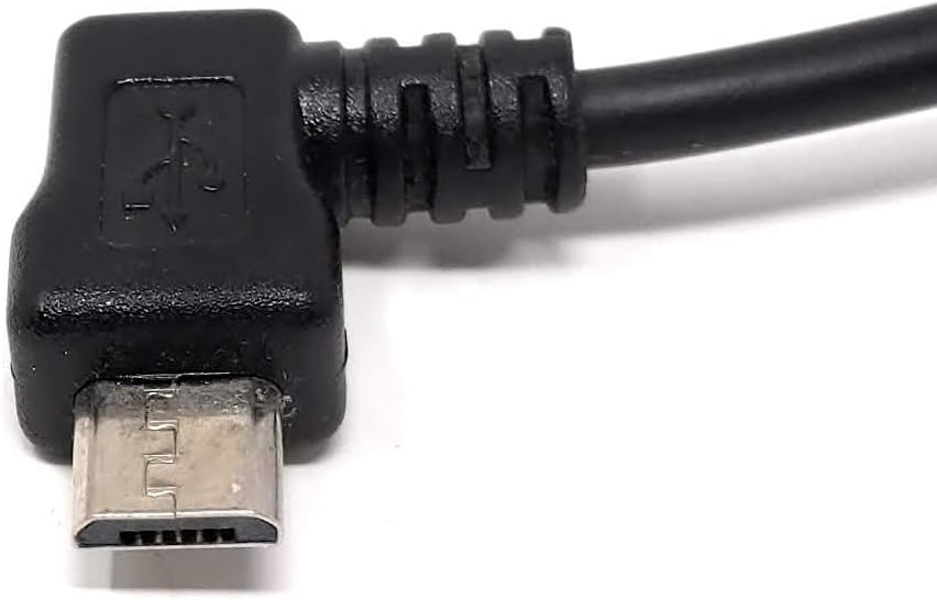 System-S Micro USB 2.0 Kabel gewinkelt 90 grad Winkelstecker (links/male) Datenkabel und Ladekabel 30 cm