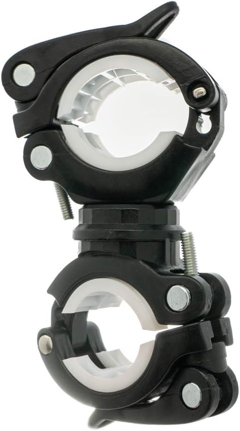 SYSTEM-S bicycle mount attachment in black and white for lamp bicycle pump 