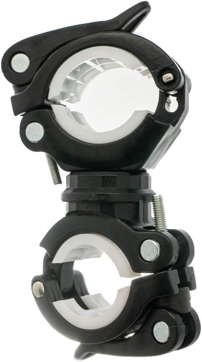 SYSTEM-S bicycle mount attachment in black and white for lamp bicycle pump 