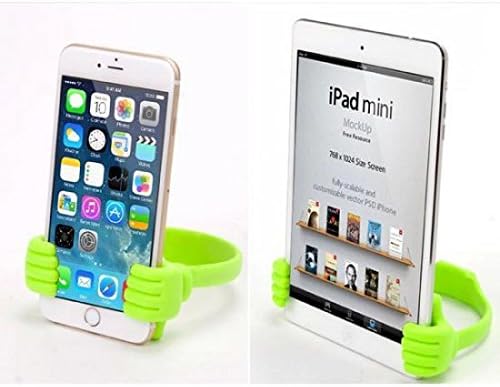 System-S Universal Table Stand Silicone Smartphone Holder Mobile Phone Stand Holder Flexible Thumbs Up for Smartphone and Tablet PC Green