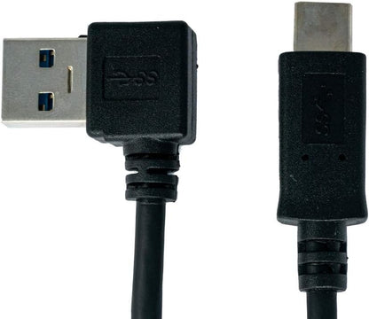 SYSTEM-S USB 3.1 Kabel 1 m Typ C Stecker zu 3.0 Typ A Stecker Winkel (links) in Schwarz