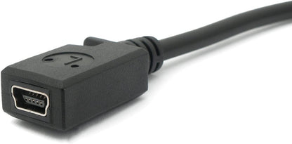 System-S USB 3.1 Kabel 30 cm Typ C Stecker zu 2.0 Mini B Buchse 180° Winkel in Schwarz