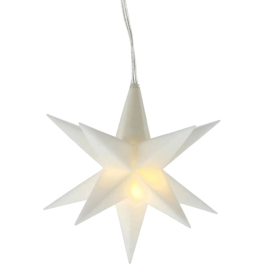 Weihnachtsstern LED Stern Deko Weihnachtsbeleuchtung Batterie Timer weiß Ø 11 cm