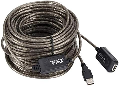SYSTEM-S USB 2.0 Kabel 15 m Typ A Stecker zu Buchse Kabel in Grau