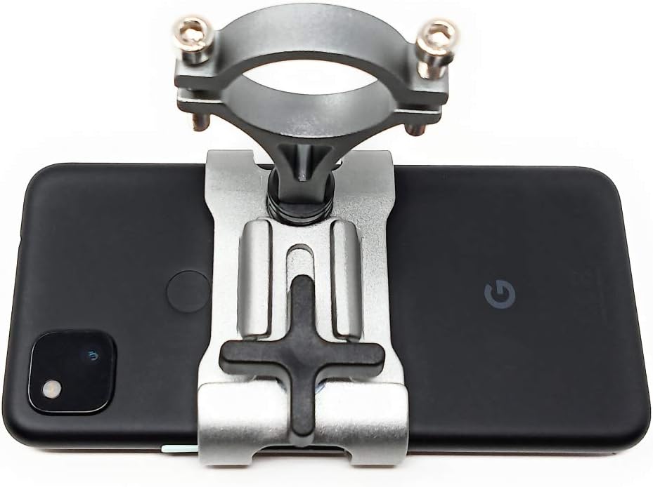 SYSTEM-S Fahrrad Halterung Befestigung aus Metall in Grau für Smartphone