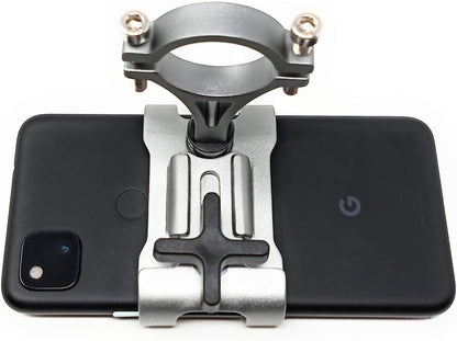 SYSTEM-S Fahrrad Halterung Befestigung aus Metall in Grau für Smartphone
