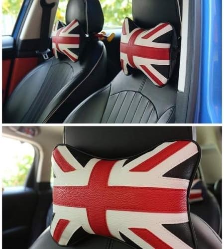 SYSTEM-S KFZ Auto Kopfkissen Nackenkissen Kissen Kopfstütze United Kingdom Style Kunstleder
