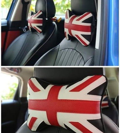 SYSTEM-S KFZ Auto Kopfkissen Nackenkissen Kissen Kopfstütze United Kingdom Style Kunstleder