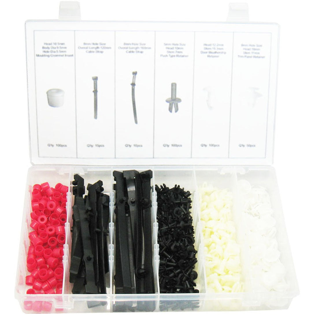 Befestigungsclips Sortiment f. Mercedes Karosserie Türverkleidungs Clips 375-tlg