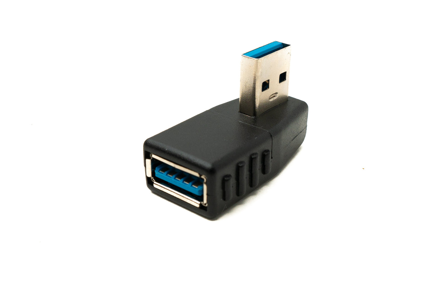 SYSTEM-S USB Type A 3.0 (female) to USB Type A 3.0 (male) 90° right angled angled plug adapter