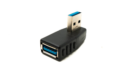 SYSTEM-S USB Type A 3.0 (female) to USB Type A 3.0 (male) 90° right angled angled plug adapter