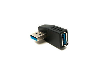 SYSTEM-S USB Type A 3.0 (female) to USB Type A 3.0 (male) 90° right angled angled plug adapter