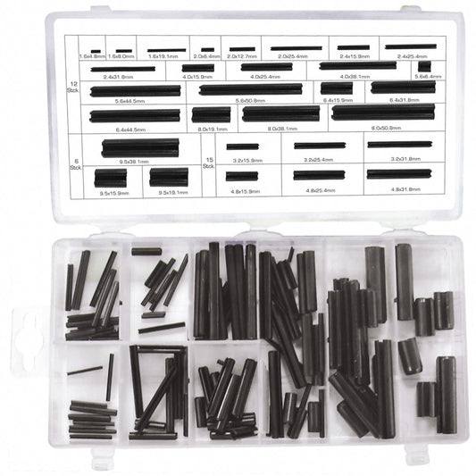 Hohl Federstifte Sicherungsring Sortimentskasten Größen ø 1,6 - 9,5 mm 120-tlg.