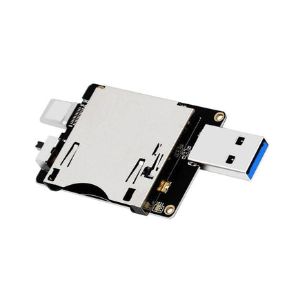 SYSTEM-S CFexpress Adapter Buchse zu USB 3.1 Stecker & 3.0 Stecker mit Schalter Kabel