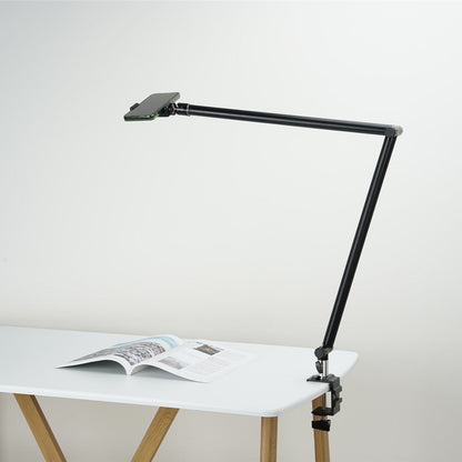 SYSTEM-S table mount 360° gooseneck stand for tablets and smartphones in black